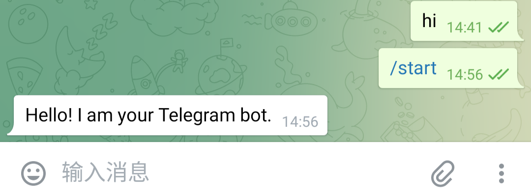 telegram机器人运行结果